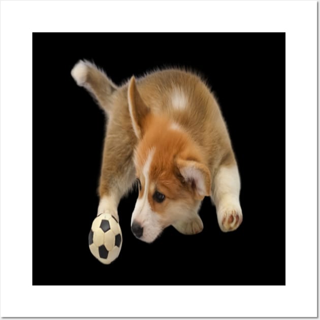 Puppy with a ball to play Wall Art by KA&KO